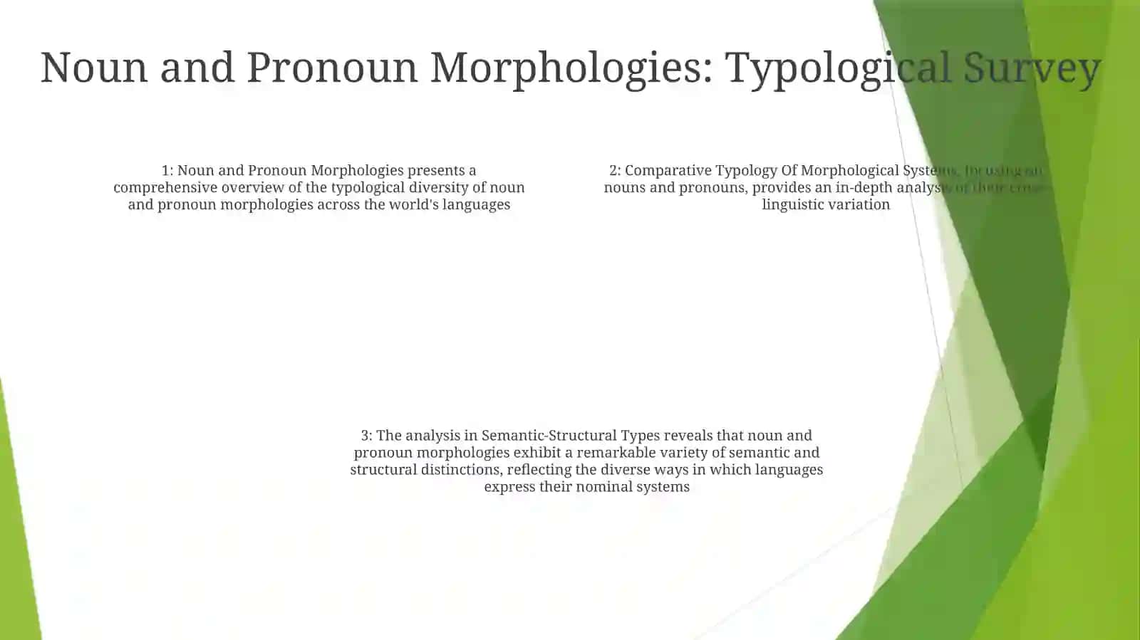 Comparative Typology Of Morphological Systems: Nouns And Pronouns And Their Semantic-Structural Types 3