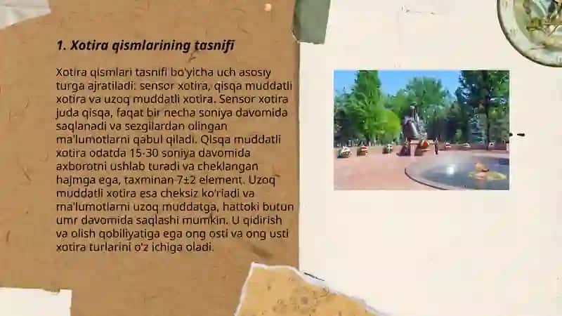Xotira turlari va xususiyatlari. 3