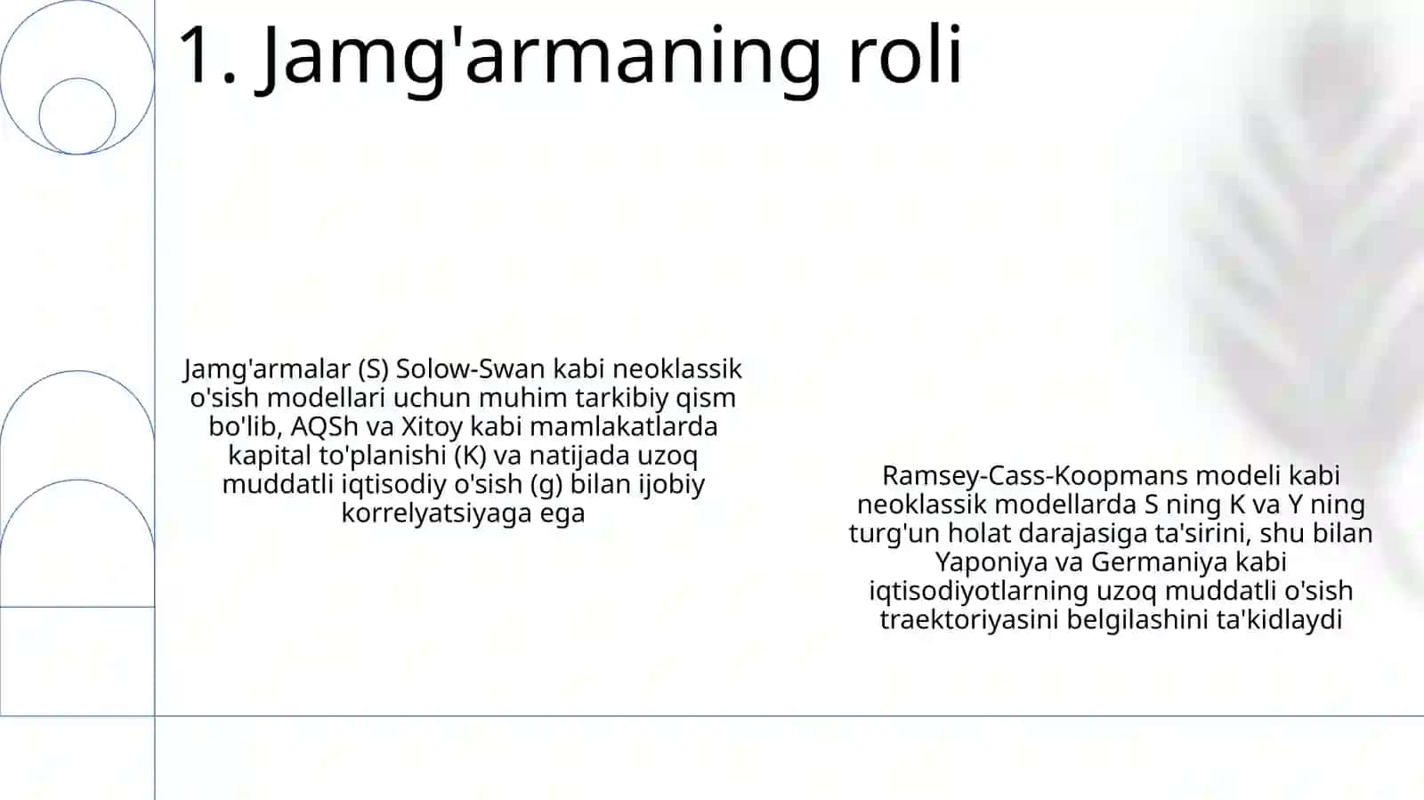 Iqtisodiy o'sishning neoklassik modellar 3