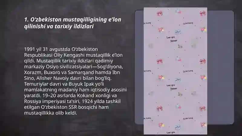 Oʻzbekiston mustaqil davlat 3