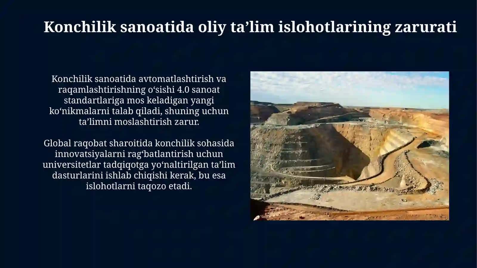 Konchilik sanoatida oliy taʼlim islohotlarining zarurati 3