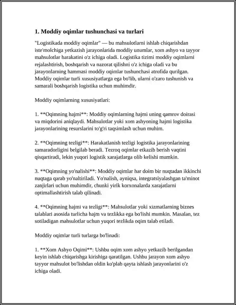 LOGISTIKADA MODDIY OQIMLAR 3
