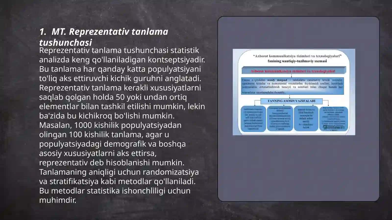 MT.Reprezentativ tanlama kuzatishtashkil qilish muammolari 3
