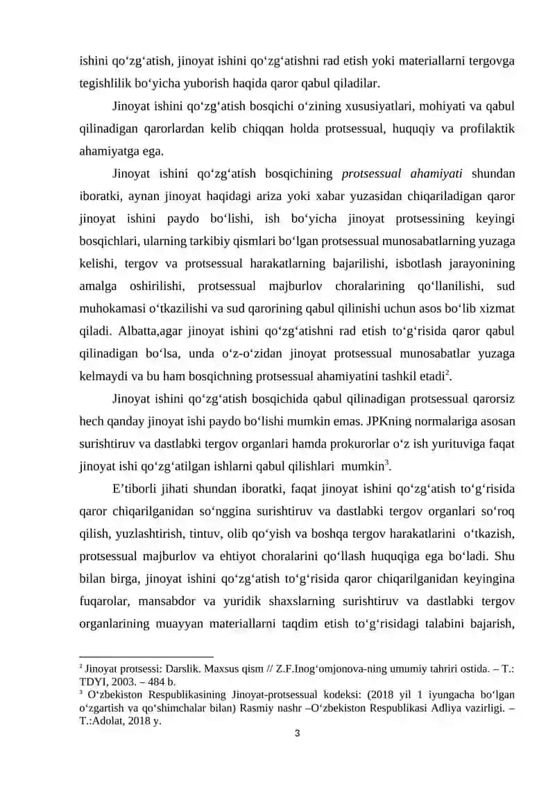 Jinoyat Ishini Qo’zg’atish 3