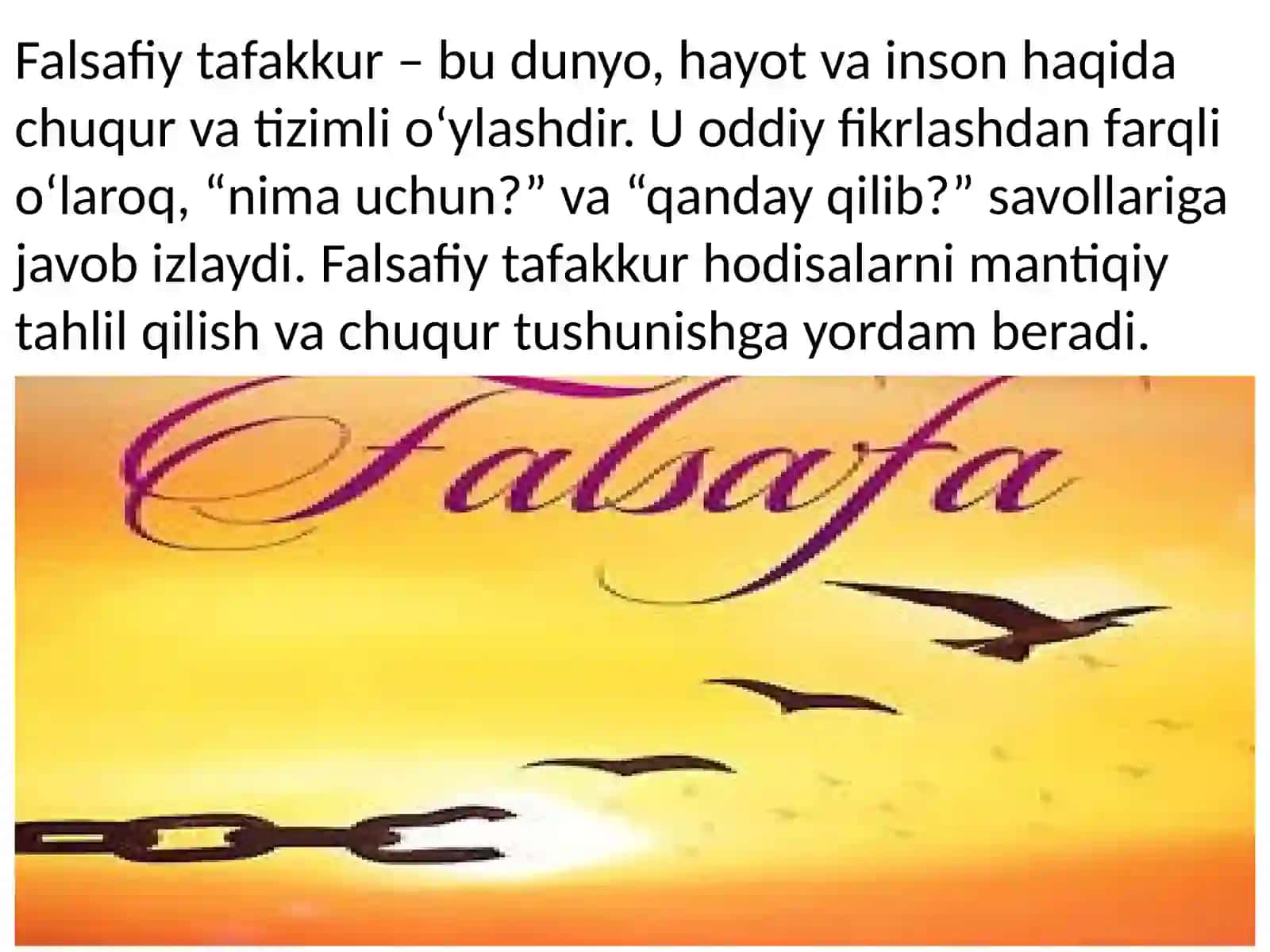 falsafiy tafakkur taraqqiyot bosqichlari 3