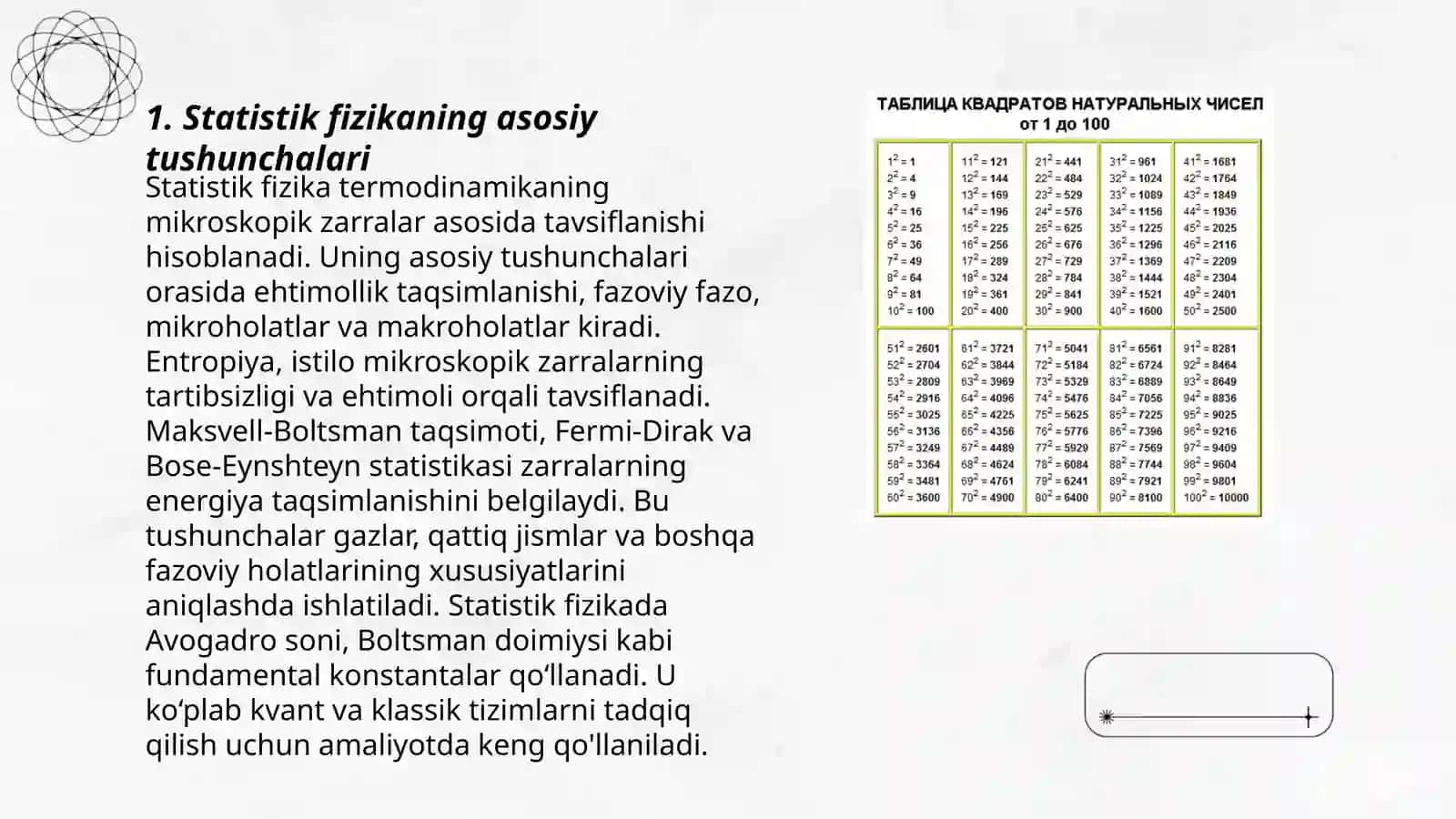 Statistik fizikaning asosiy tasavvurlari 3