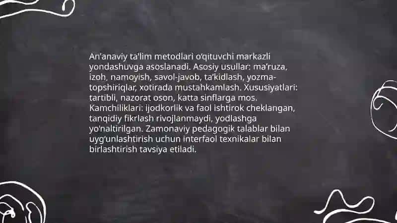 Anʼanaviy ta'lim metodlari 3
