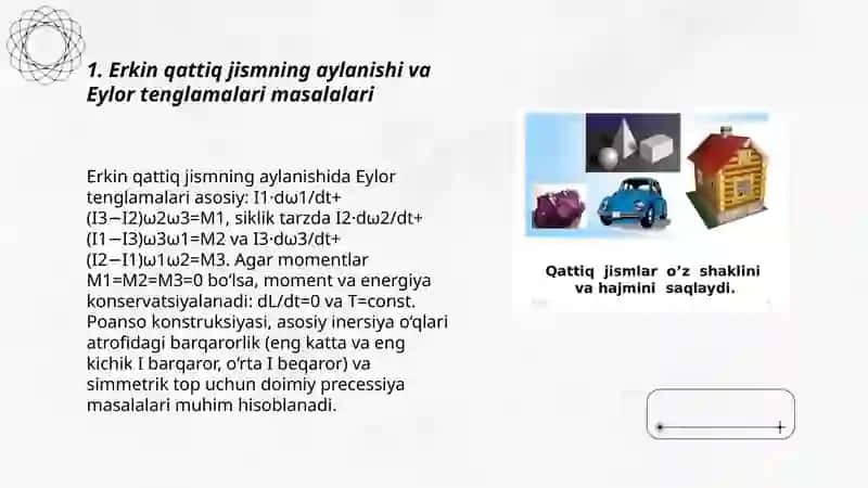 Qattiq jism dinamikasiga oid masalalar 3
