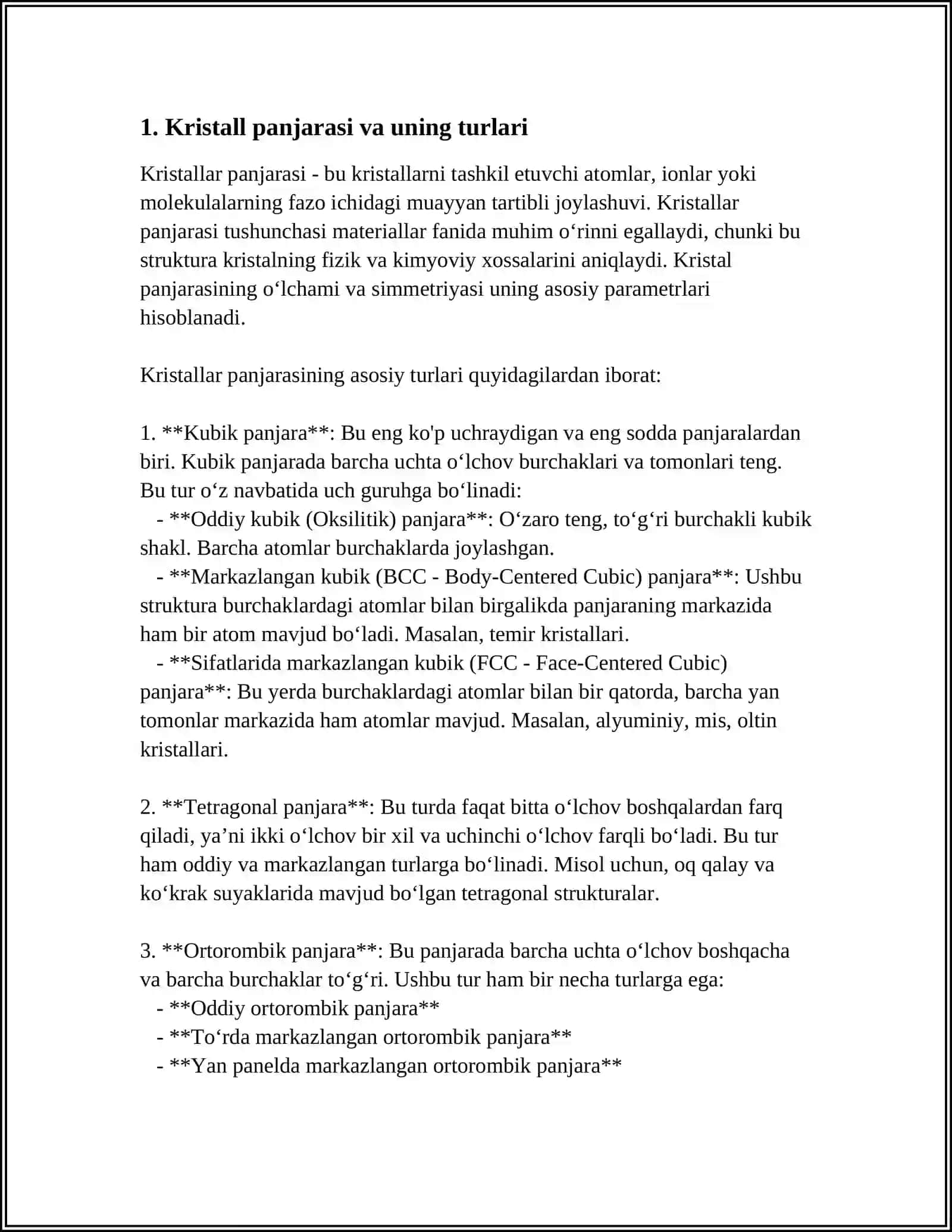 MODDALARNING KRISTAL TUZILISHI 3