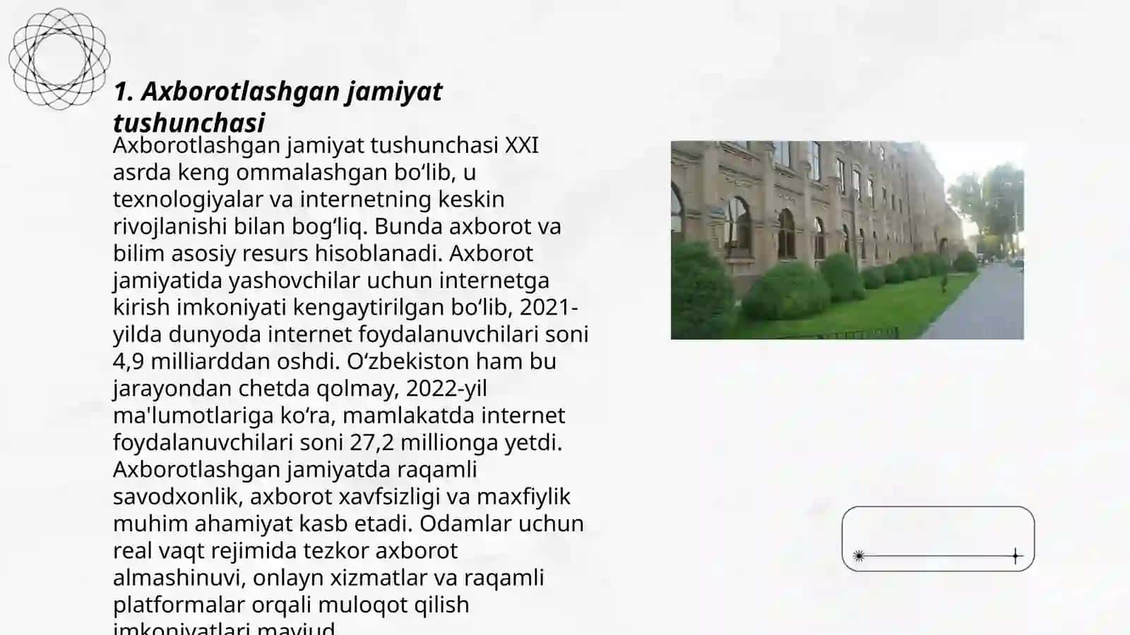 Axborotlashgan jamiyat va uning istiqbollari 3