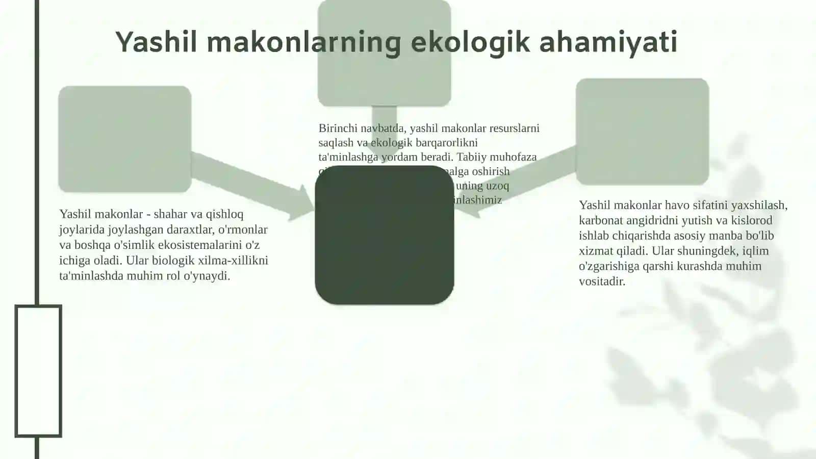 Yashil makonlarning ekologik va ijtimoiy ahamiyati 3