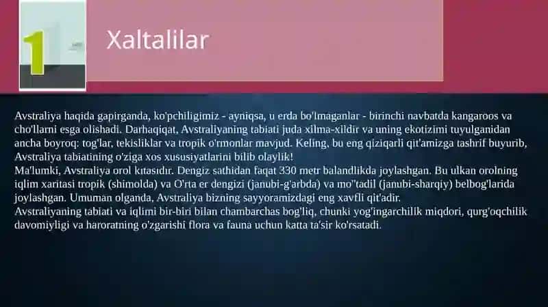 Avstraliya tabiatining o'ziga xos xususiyatlari 3