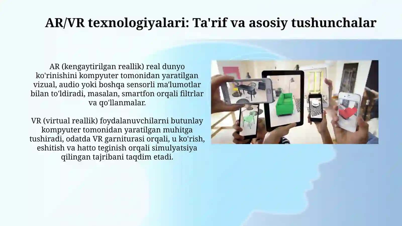 AR/VR texnologiyalari Ta'rif va asosiy tushunchalar 3