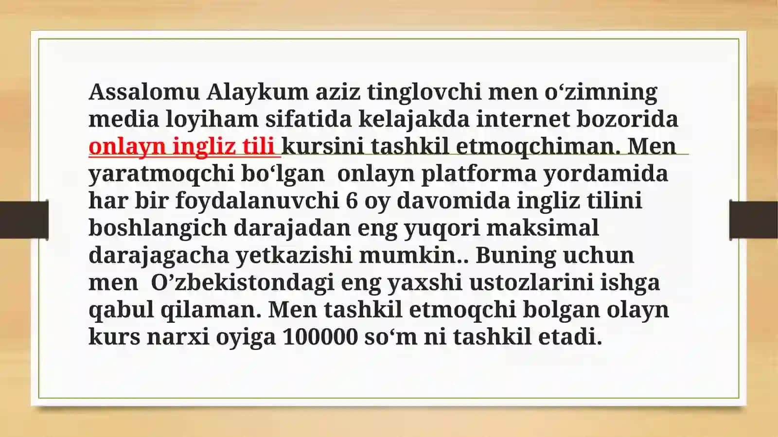Media loyihasini ishlab chiqish va taqdim etish 3