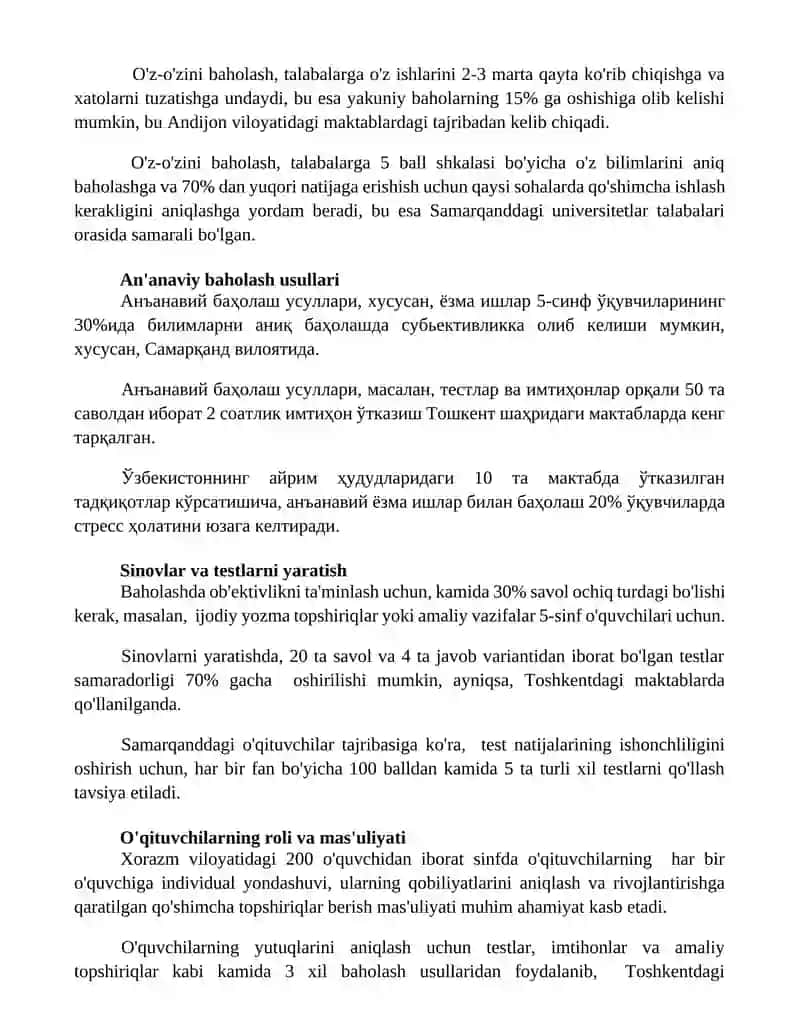 O‘quvchilar bilimlarini baholash 3