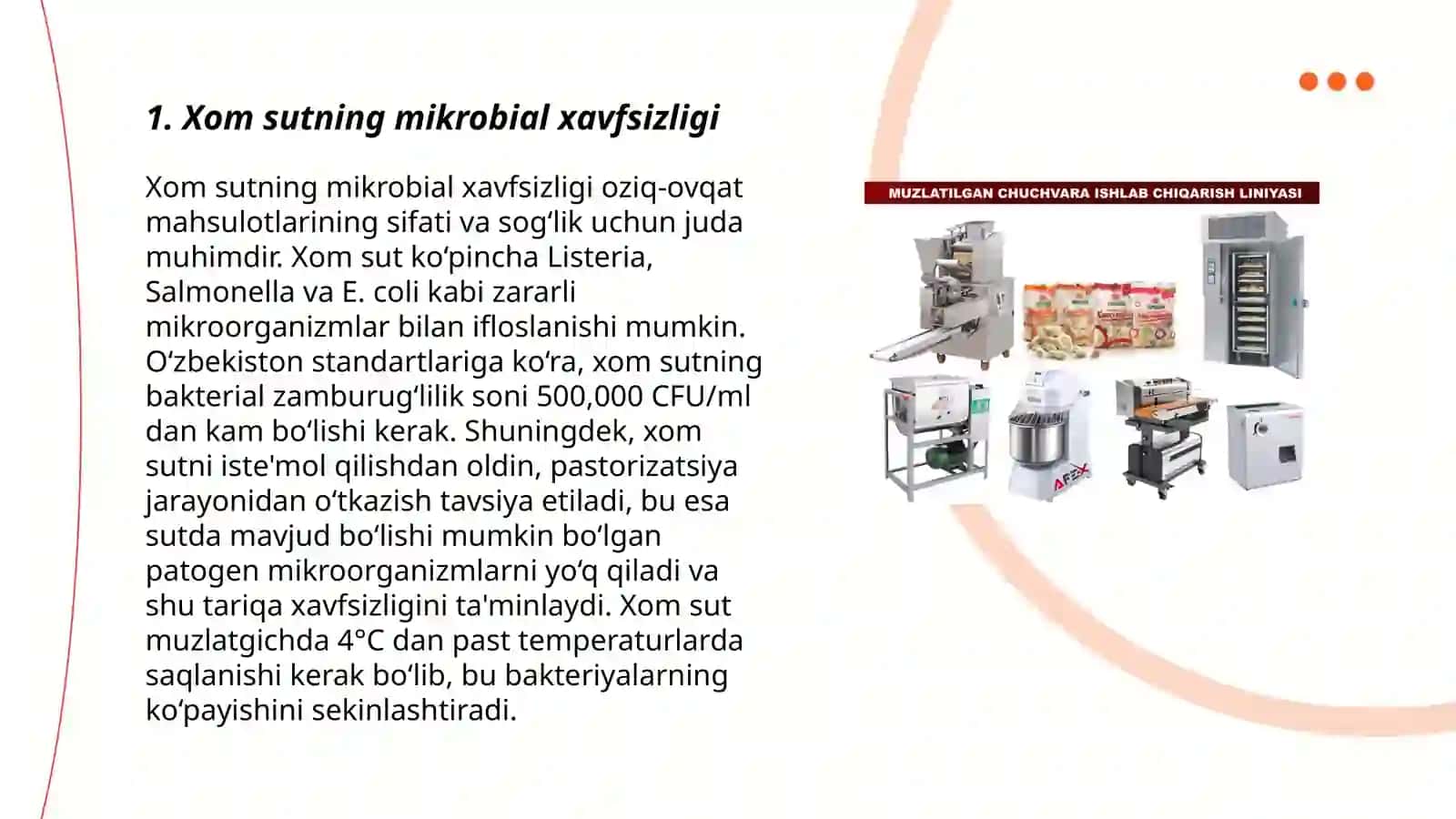 Xom sutning mikrobial xavfsizligi 3