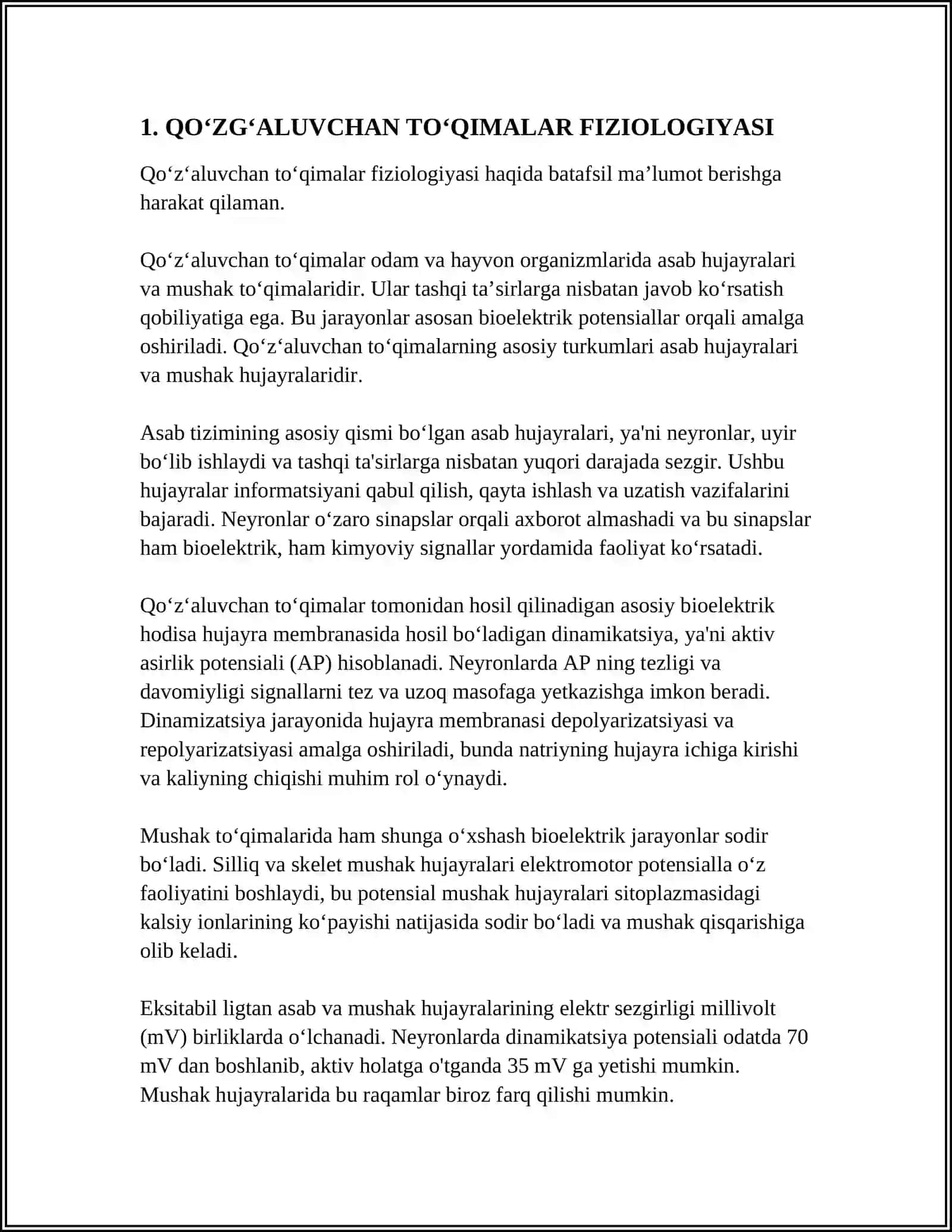 QOʻZGʻALUVCHAN TOʻQIMALARDA BIOELEKTRIK HODISALAR 3