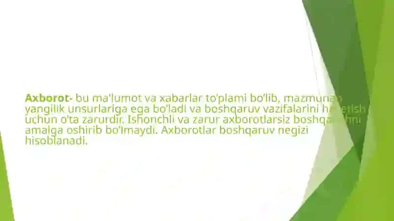 BOSHQARISHDA AXBOROT VA KOMMUNIKATSIYA 3