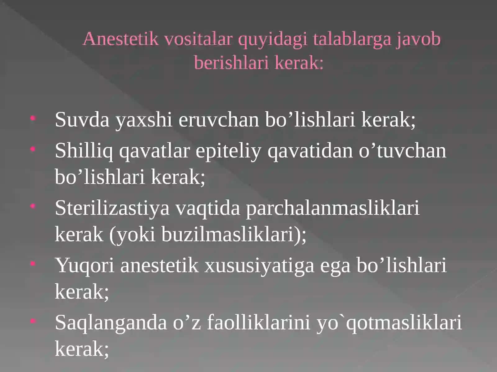 Afferent nerv tizimiga ta'sir etuvchi vositalar 3