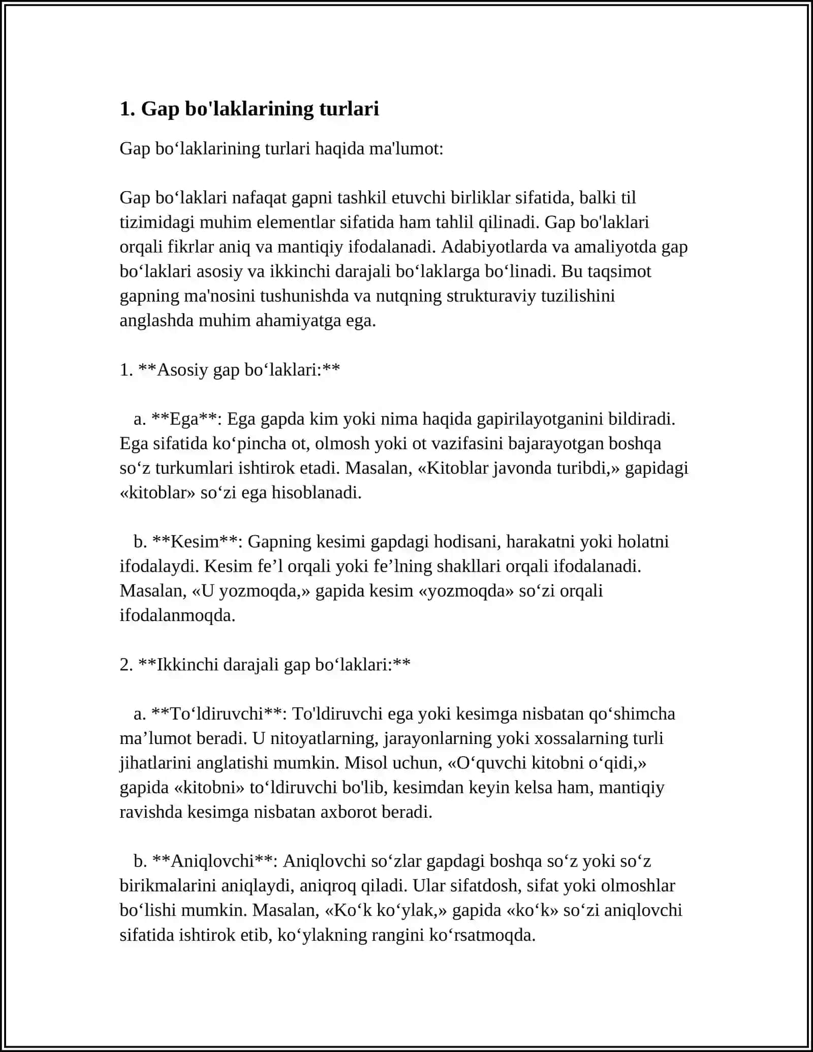 GAP BO‘LAKLARI VA UNING TURLARI 3