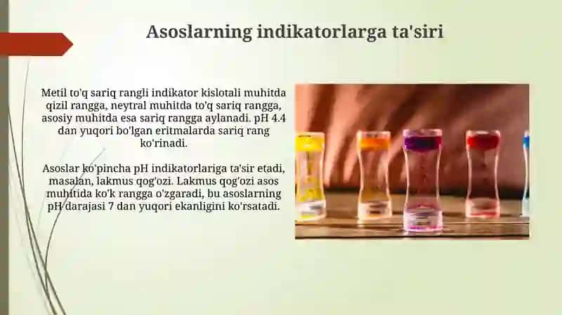 Asoslarning olinishi va kimyoviy xossalari 3