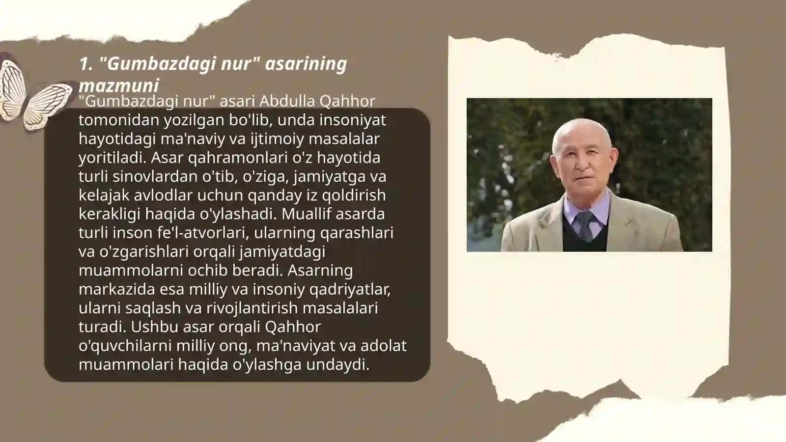 Gumbazdagi nur asarining tahlili 3