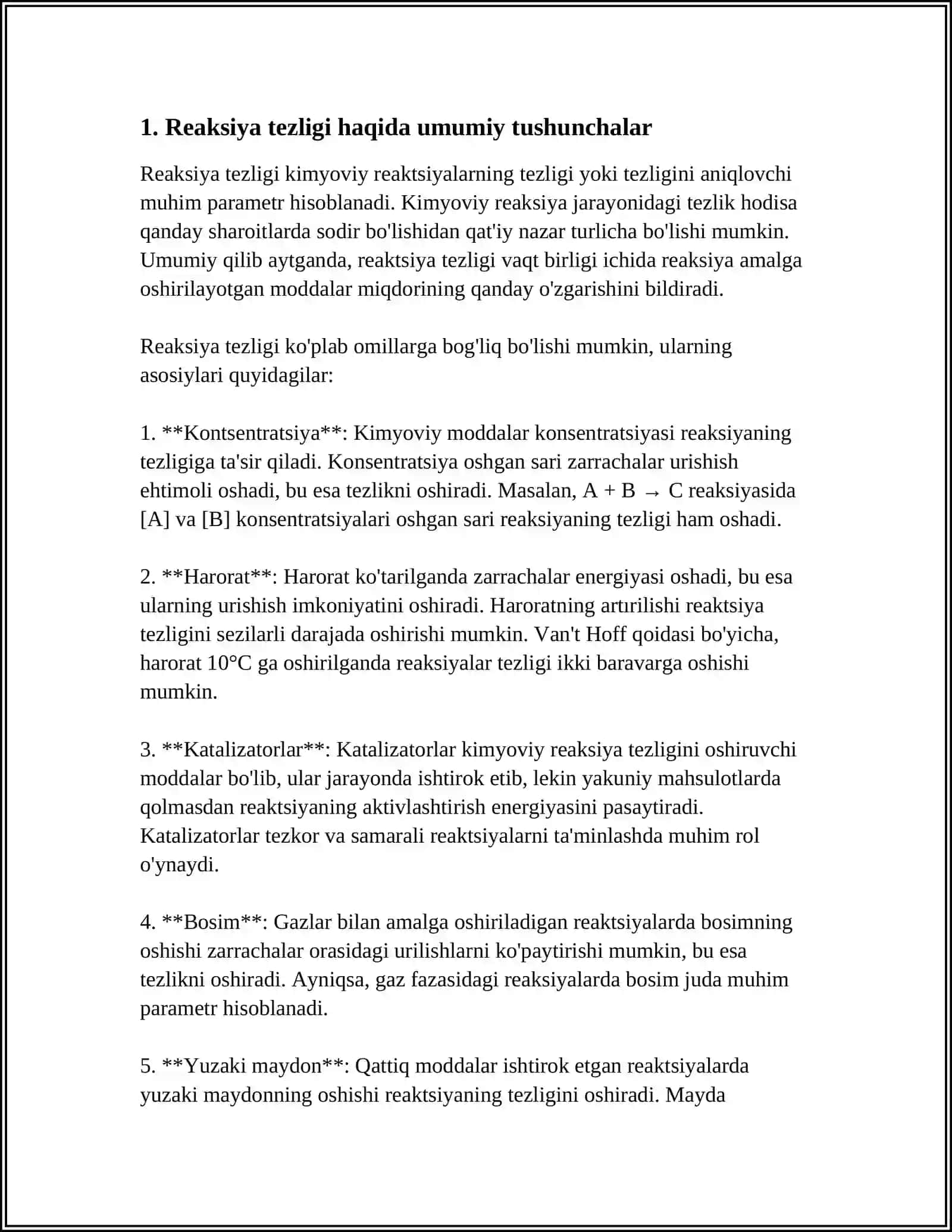 KIMYOVIY REAKSYA TEZLIGI 3