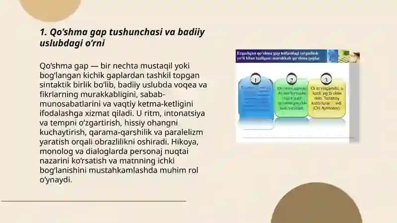 Qo’shma gaplarning badiiy uslubdagi ekspresiv imkoniyatlar 3