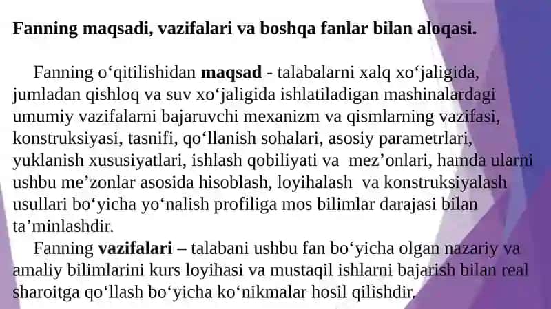 Mexanik uzatmalar va asboblari 3
