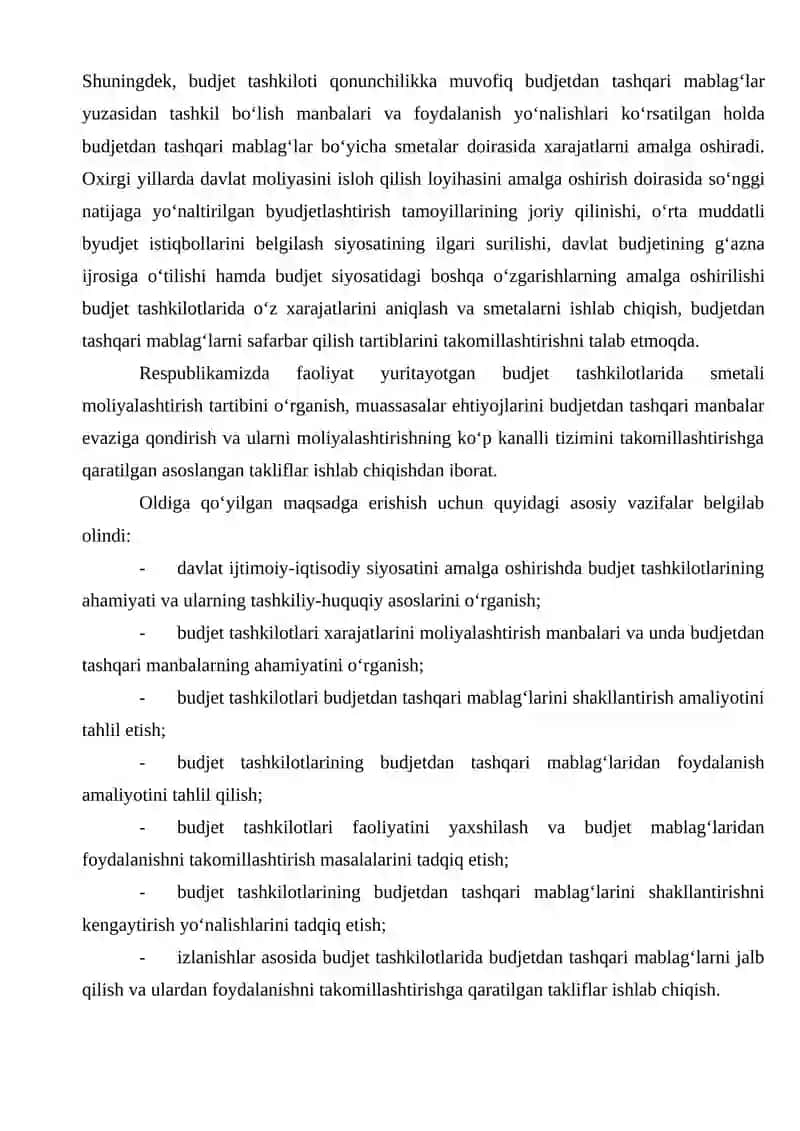 BUDJET TASHKILOTLARI VA MUASSASALARINI MOLIYALASHTIRISH MEXANIZMI 3