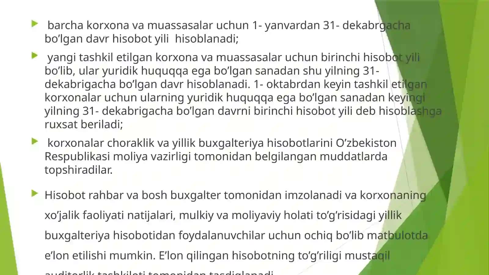 Moliyaviy hisobot Reja 3