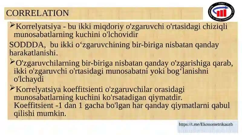 Korrelyatsiya va Regressiya 3