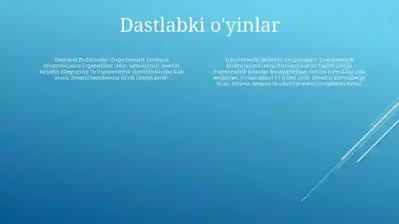 Trigonometrik Funksiyalarni Integrallash 3