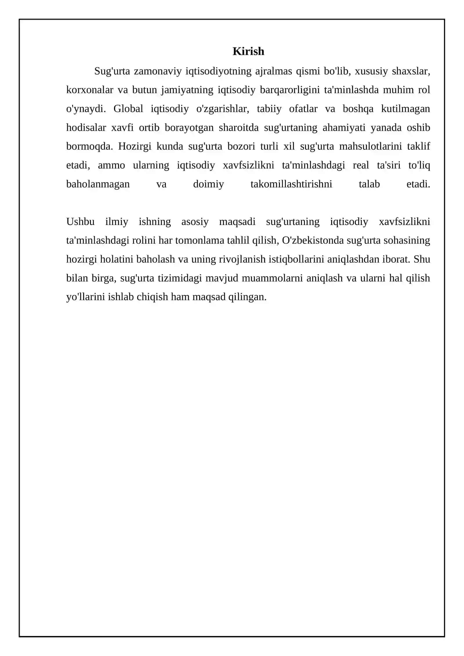 Sug'urta: Iqtisodiy xavfsizlik asosi 3