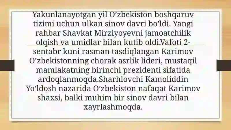 O’zbekiston Respublikasida 2016 yil va 2022 yil misolida 3