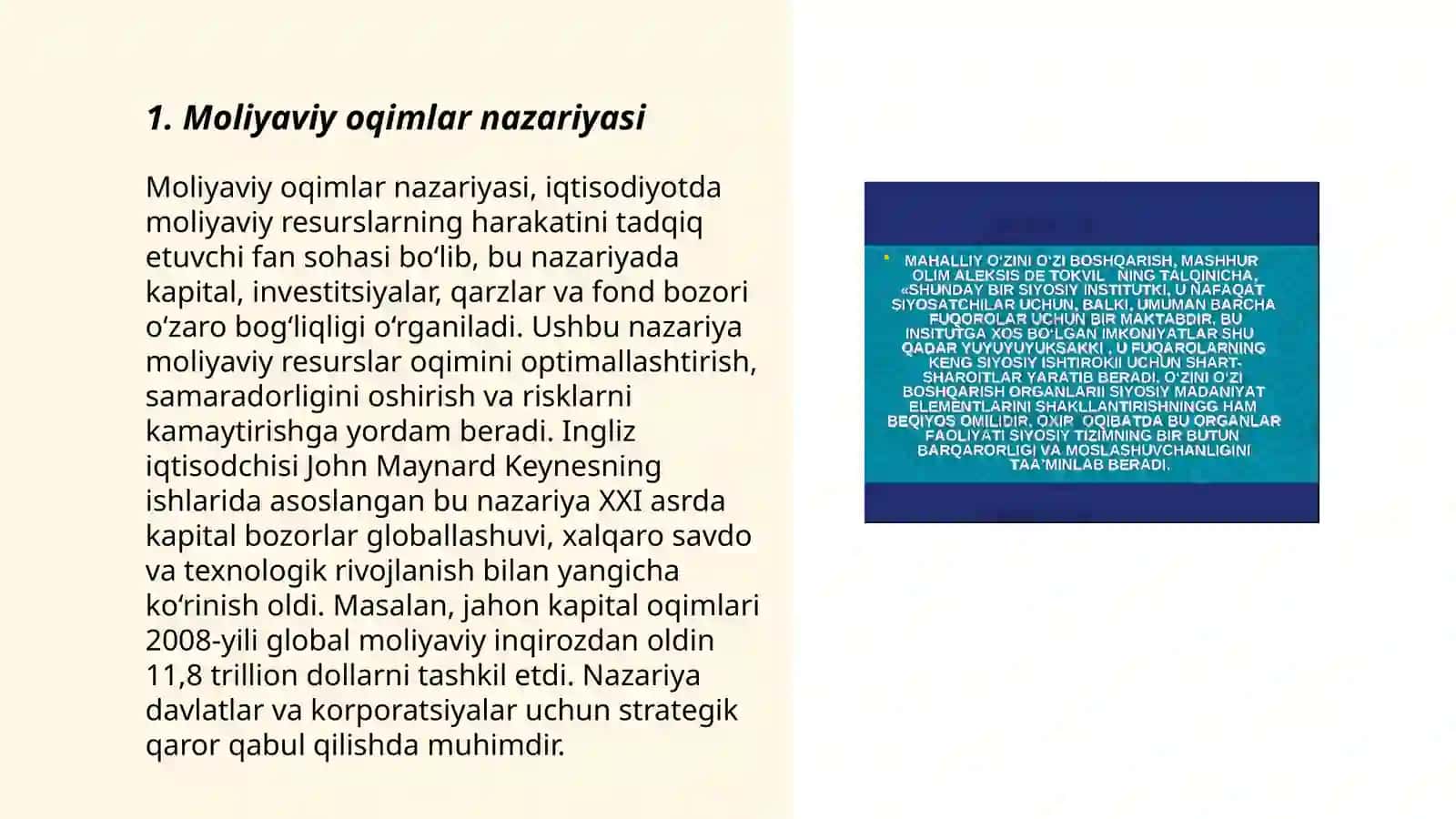 Moliyaviy oqimlar va ularni boshqarish 3