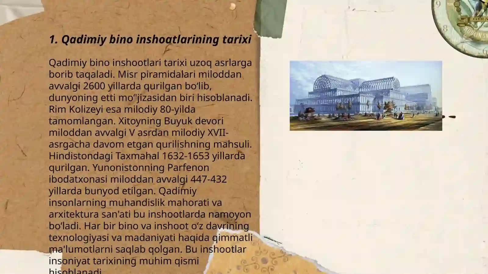 Qadimiy bino inshoatlar namunalaridan malumotlar 3