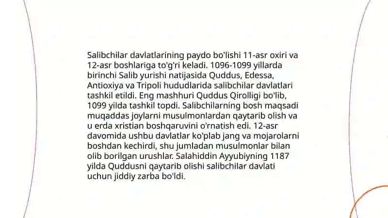 Salibchilar davlatlarining tashkil topishi 3