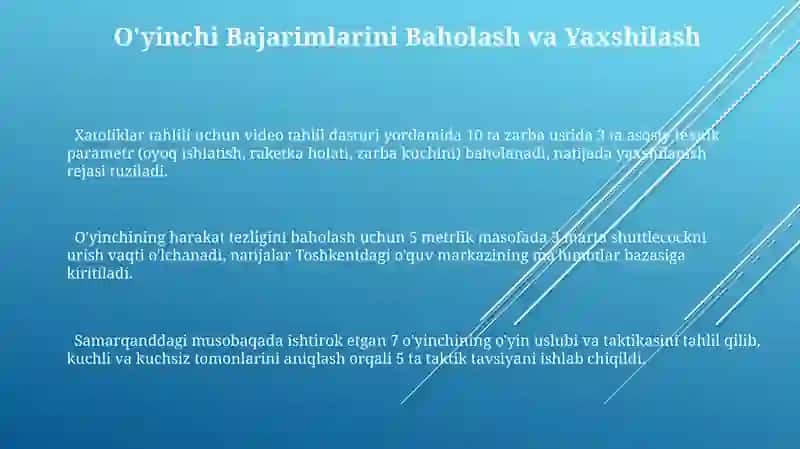 Badminton taktikasi va texnikasini orgatish usullari 3