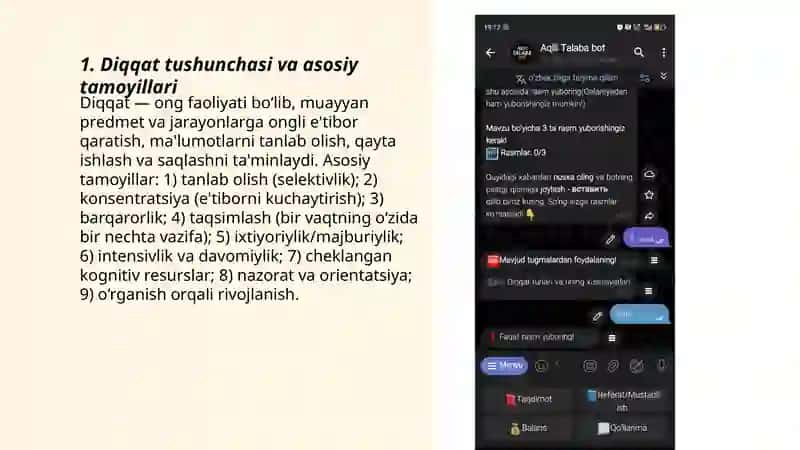 Diqqat turlari va uning xususiyatlari 3
