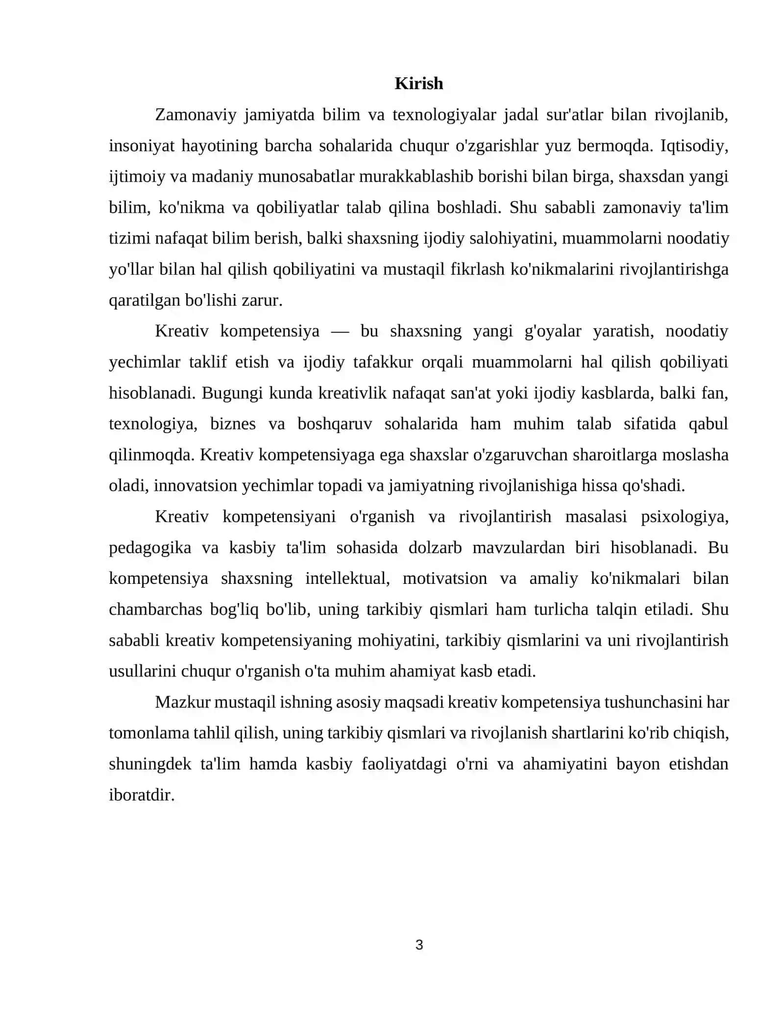 Kreativ kompetensiya va uning tarkibiy qismlari 3