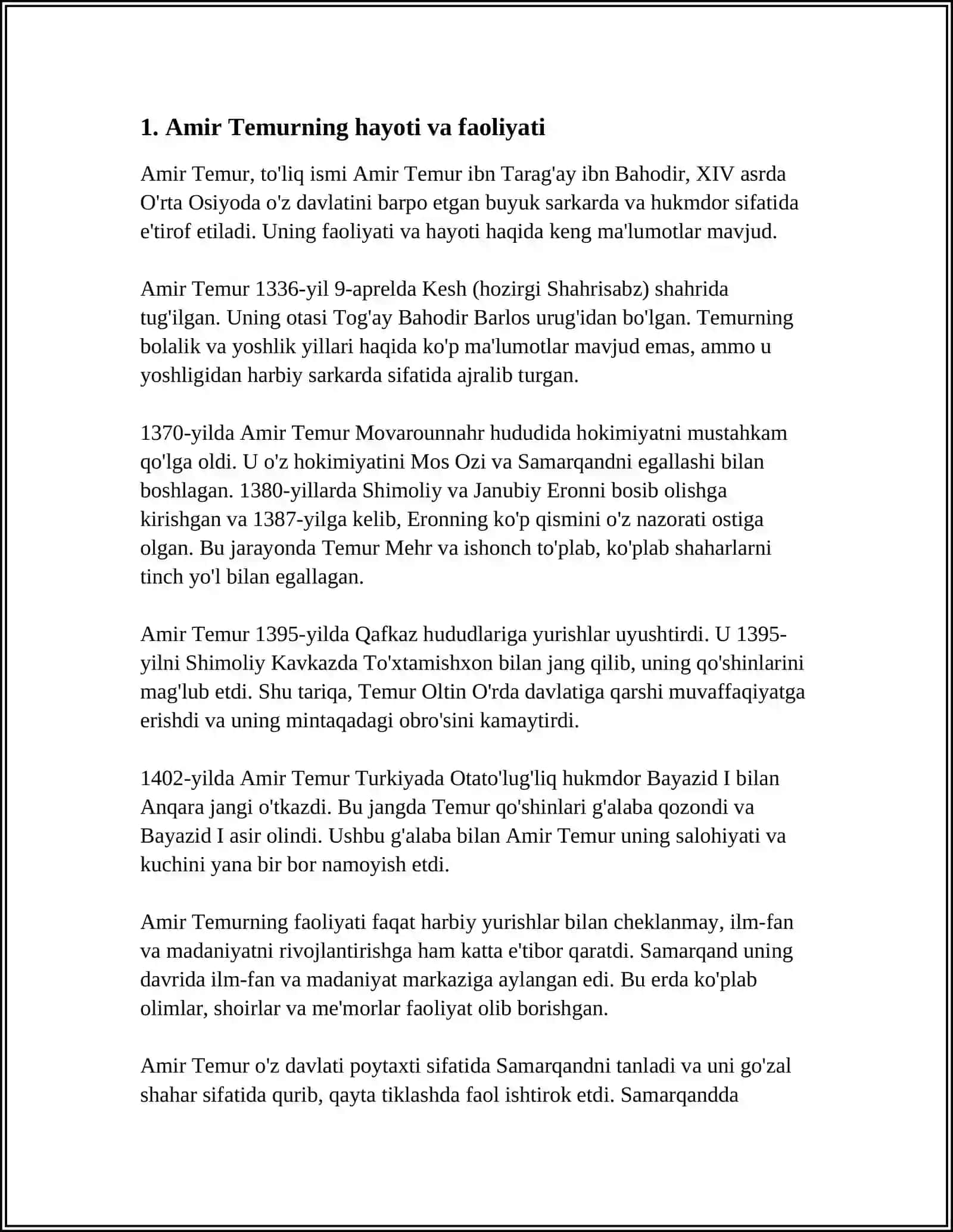REFERAT Mavzu: AMIR TEMUR 3