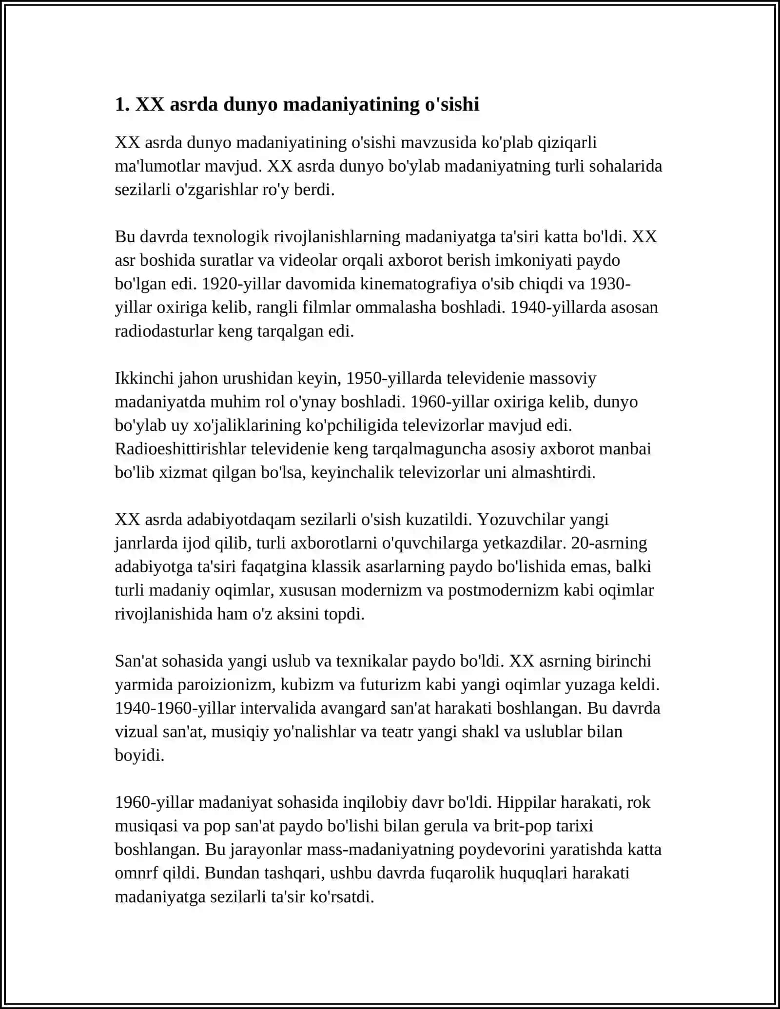 XX ASRDA DUNYO MADANIYATINING YUKSALISHI VA KITOBLAR 3