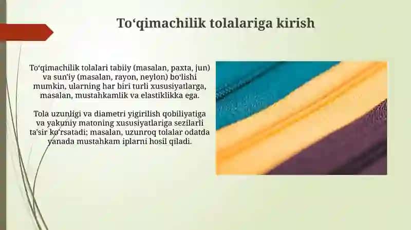 To‘qimachilik tolalari 3