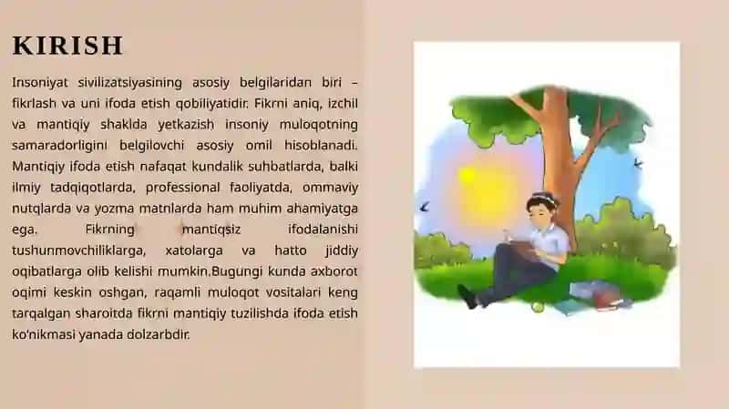 Fikrni mantiqiy ifoda etish usullari va talablari 3