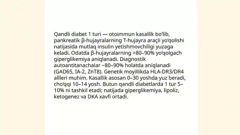 Qandli diabet 1 turi 3