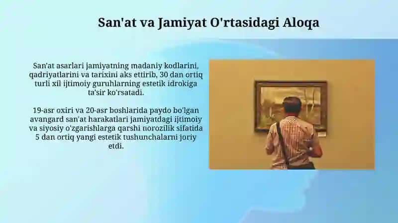 San'at va Jamiyat O'rtasidagi Aloqa 3