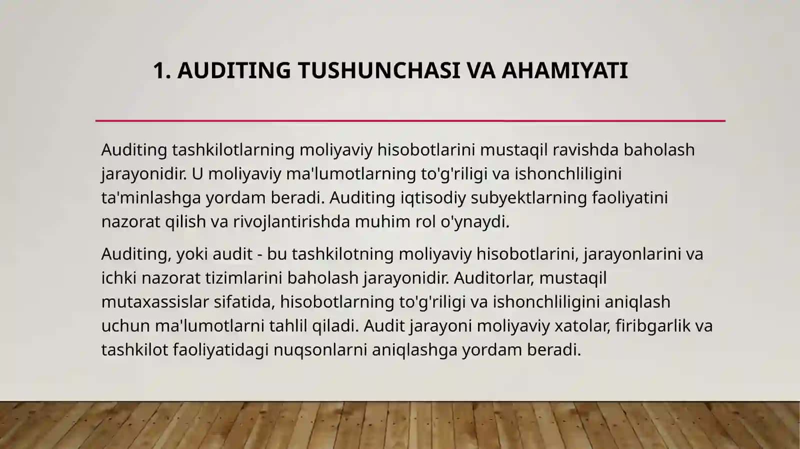 AUDITNING XALQARO STANDARTLARI VA ULARNING TURLARI 3
