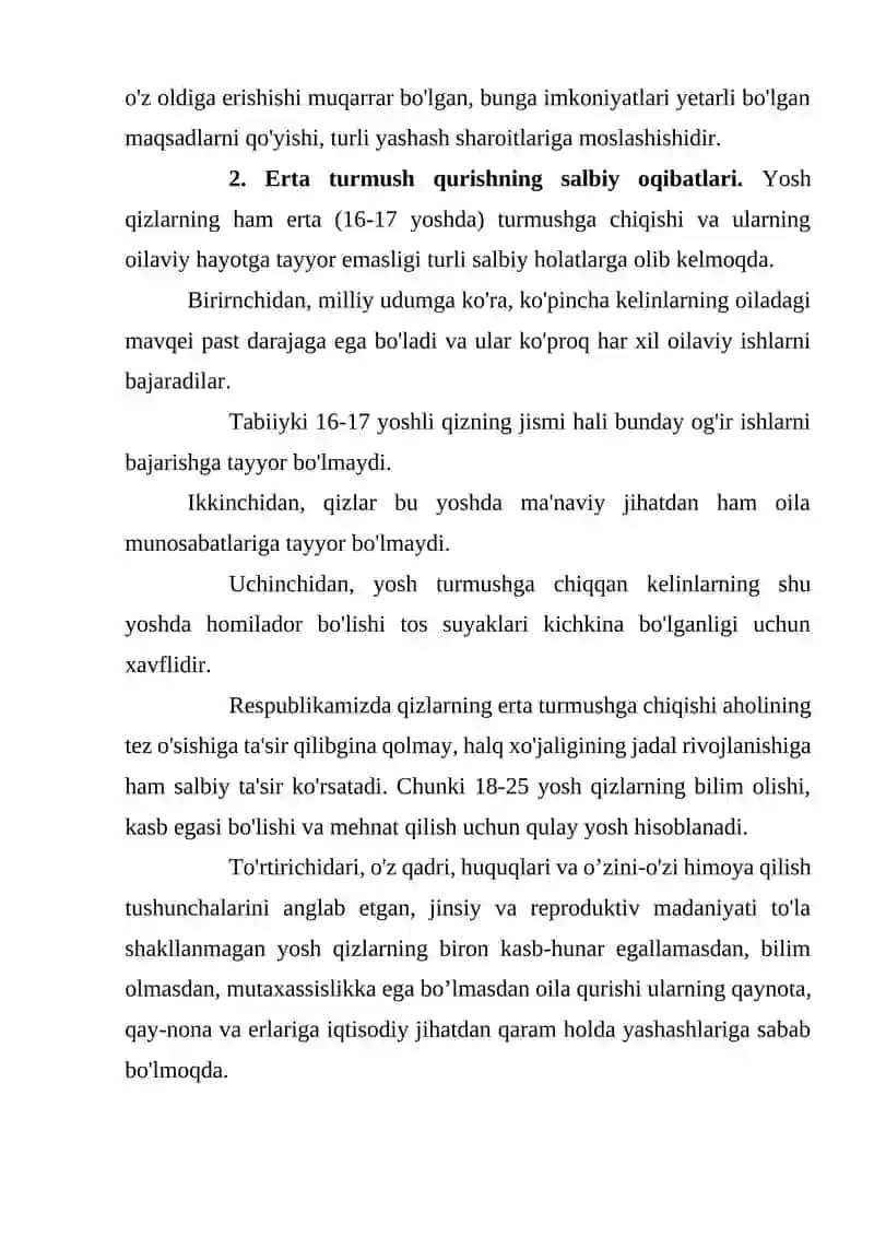 Erta turmush va uning salbiy oqibatlari 3
