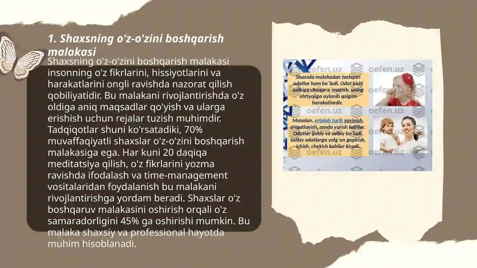 Shaxsning malaka va odatlari 3